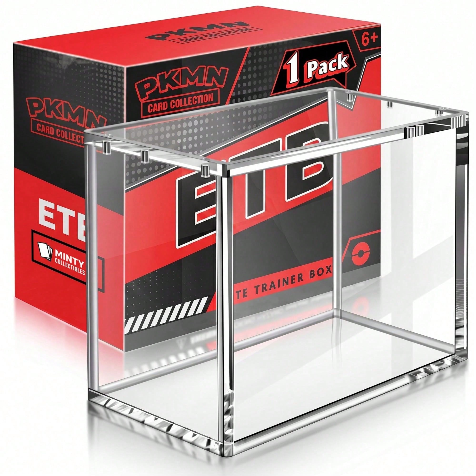 Gaming Card Holder - ETB Clear Magnetic Acrylic Display Case,