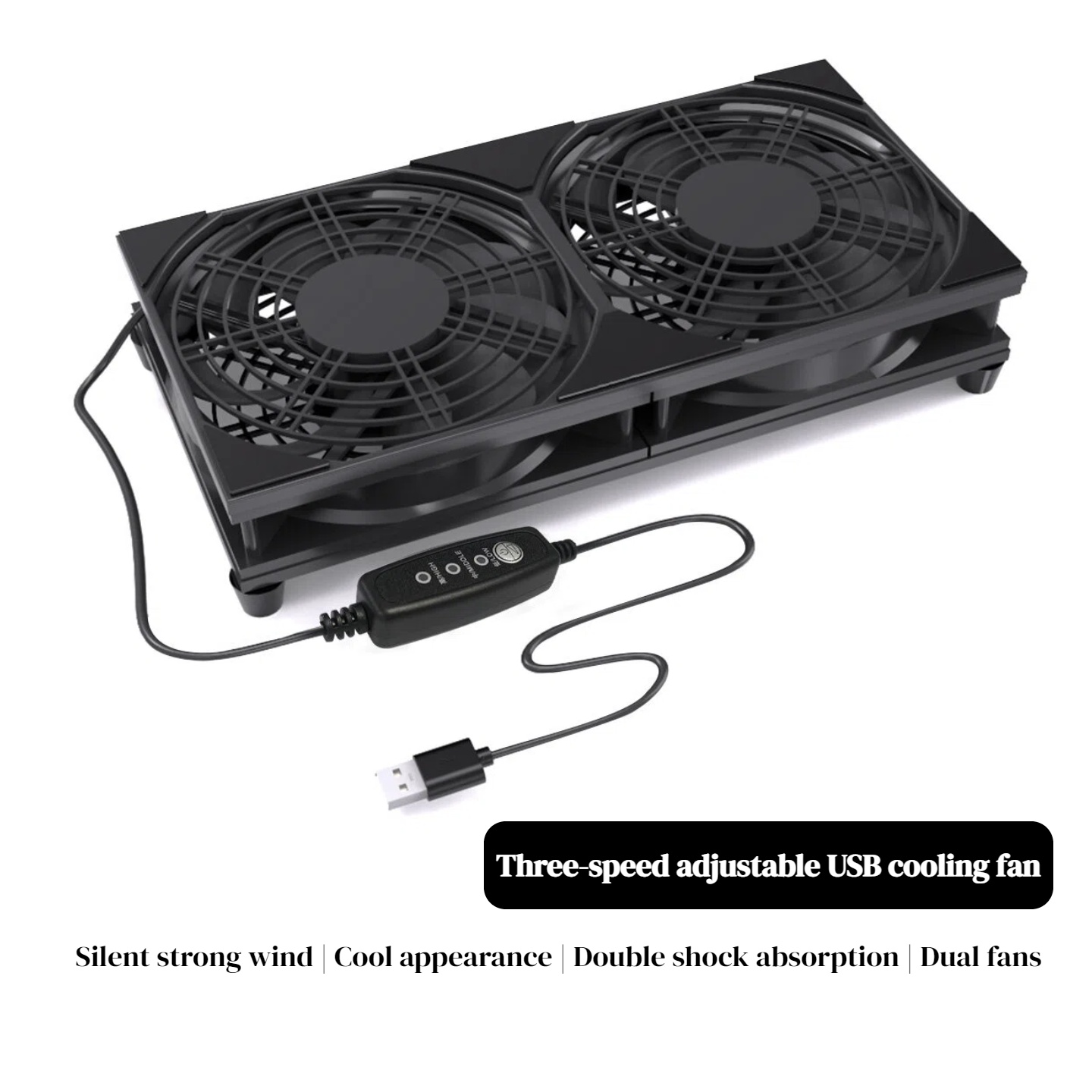 Gaming Console Setup - Dual USB Cooling Fan with 3-Speed