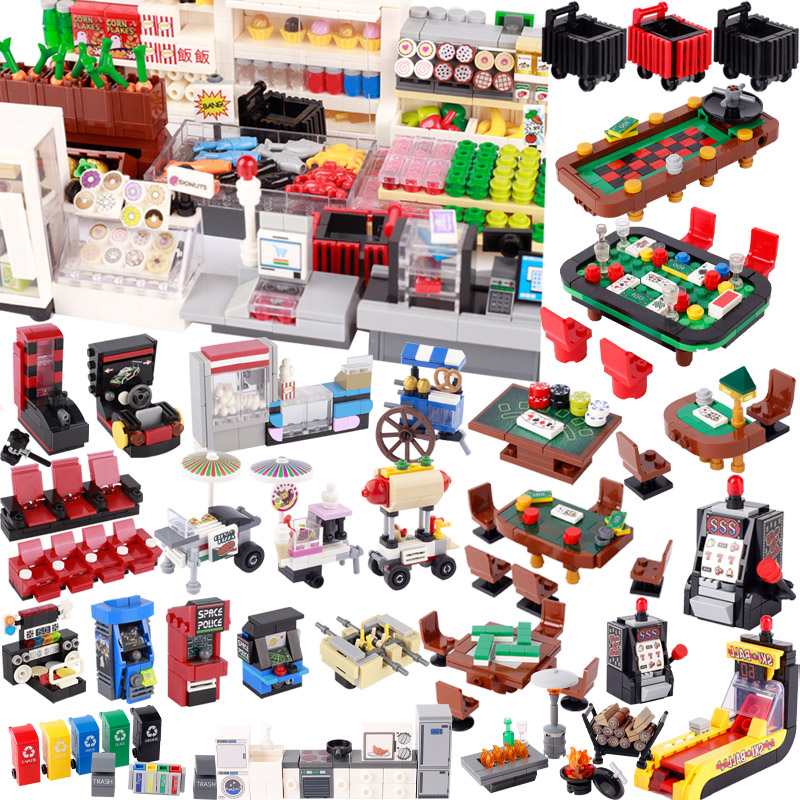 Gaming Console Lego - City Street View Scene Building Blocks